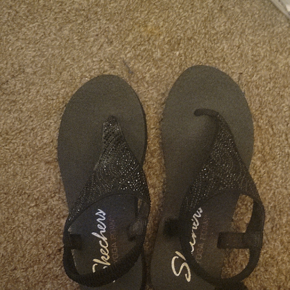 Skechers Women's Black Sparkle Sandals